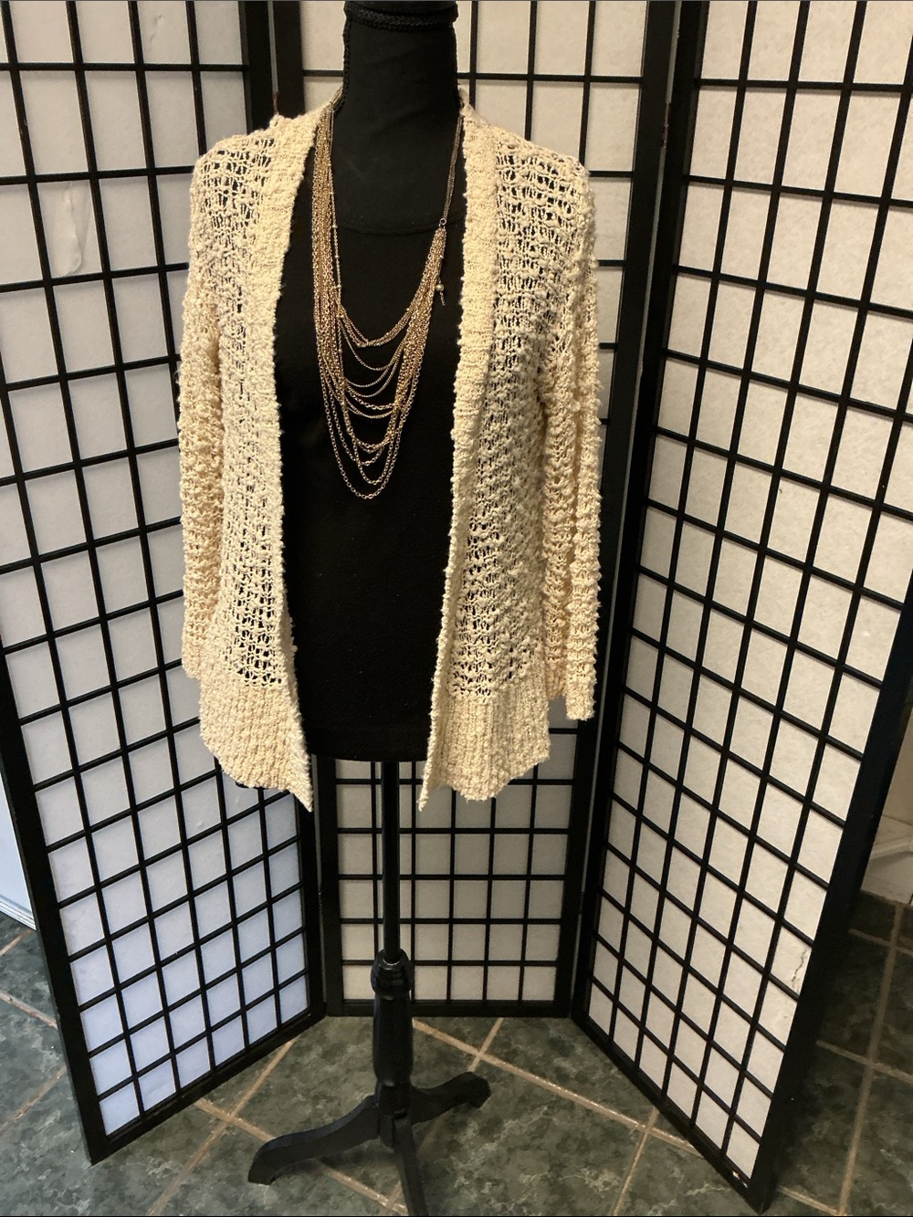 Nomadic Traders Open Knit Cream Cardigan